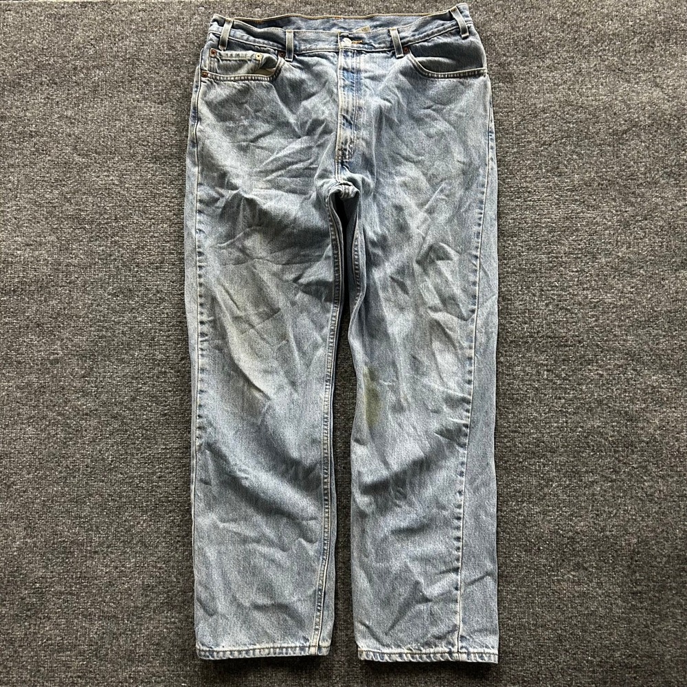 Levi's Jeans Mens Size 40 Blue 505 Regular Fit Straight Leg Light Wash Denim